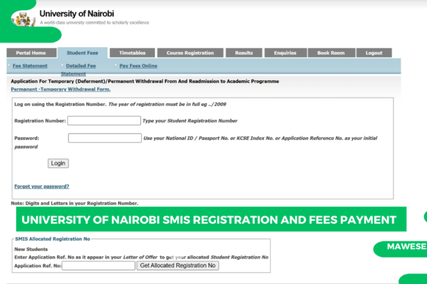 University of Nairobi SMIS Registration and Fees Payment
