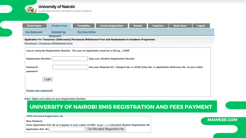 University of Nairobi SMIS Registration and Fees Payment