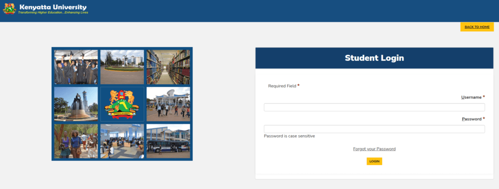 Kenyatta University student portal login