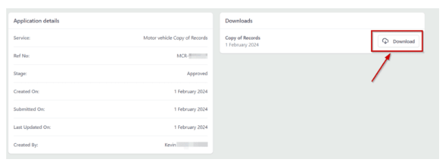 Download vehicle records