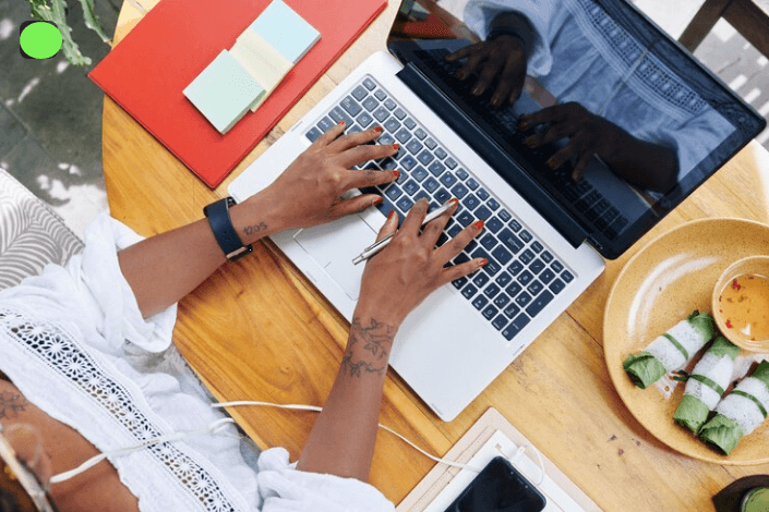 An image of a freelancer working on a laptop