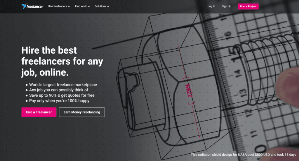 Freelancer.com website interface