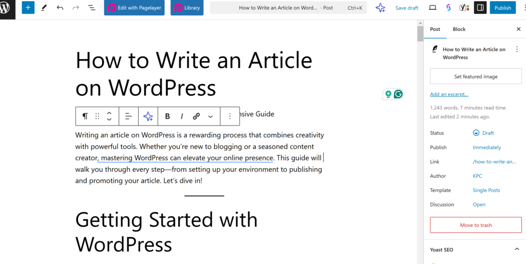 Wordpress Post editor