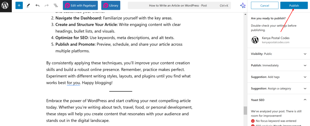 Wordpress Post editor