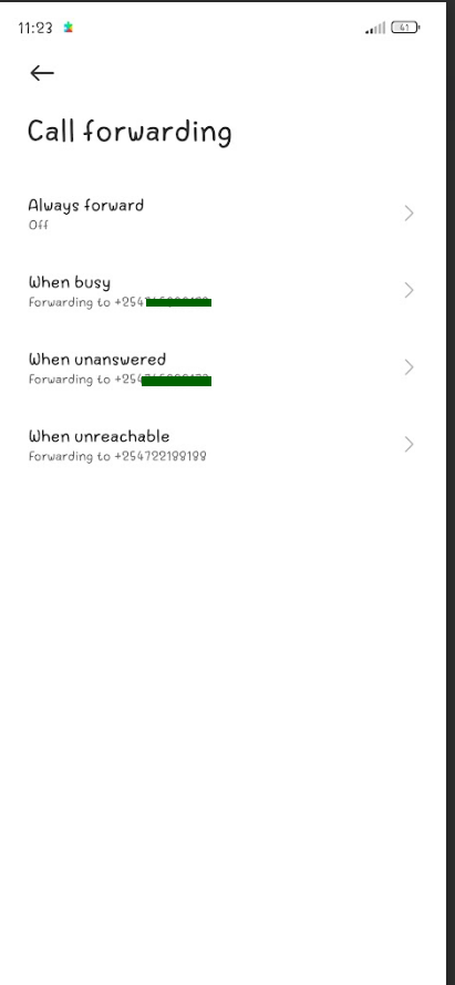 call forwarding on android